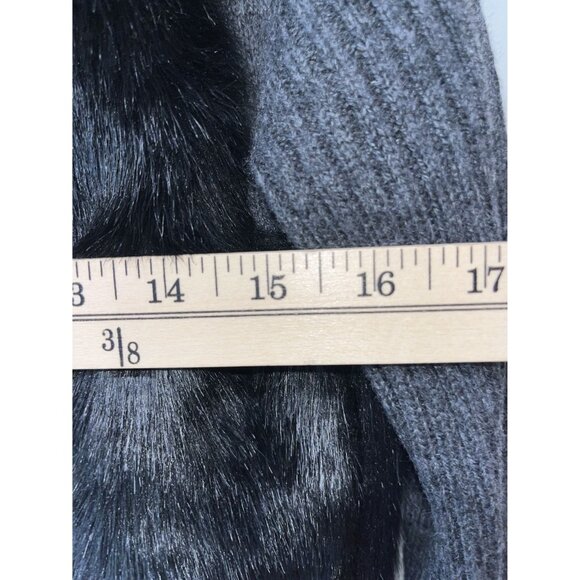 Simply Vera/Vera‎ Wang Women's Faux Fur Cardigan Sweater, Small, Gray & Black - Picture 4 of 8
